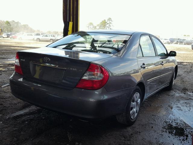 4T1BE32K12U600351 - 2002 TOYOTA CAMRY LE CHARCOAL photo 4