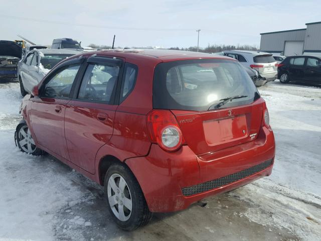 KL1TD66E19B381373 - 2009 CHEVROLET AVEO LS RED photo 3