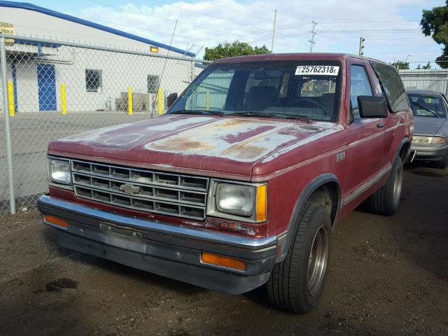 1GNCS18Z0L8131703 - 1990 CHEVROLET BLAZER S10 RED photo 2