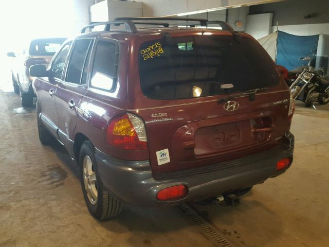 KM8SC73D43U481550 - 2003 HYUNDAI SANTA FE G MAROON photo 3