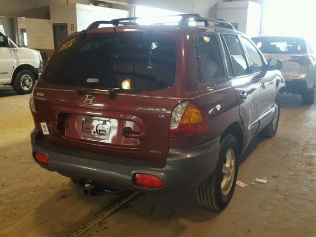 KM8SC73D43U481550 - 2003 HYUNDAI SANTA FE G MAROON photo 4