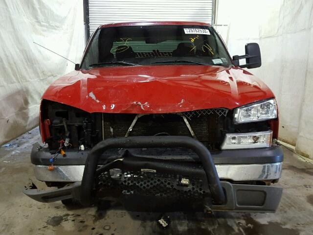 2GCEK19T651218734 - 2005 CHEVROLET SILVERADO RED photo 9