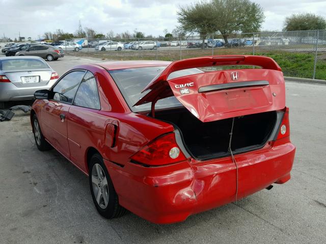 1HGEM22124L066485 - 2004 HONDA CIVIC DX V RED photo 3