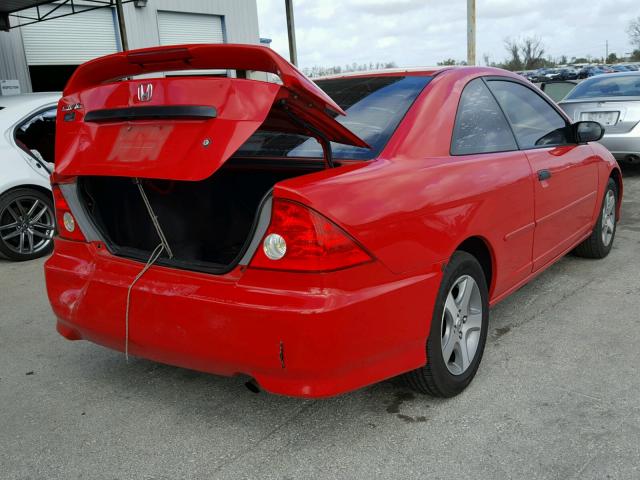 1HGEM22124L066485 - 2004 HONDA CIVIC DX V RED photo 4