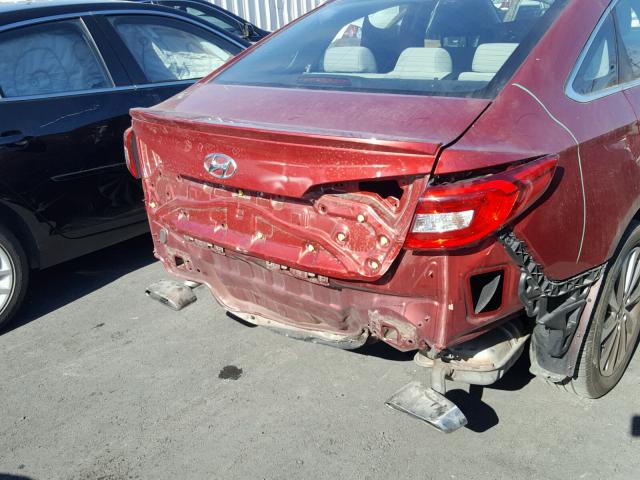 5NPE34AF0FH036967 - 2015 HYUNDAI SONATA SPO RED photo 9