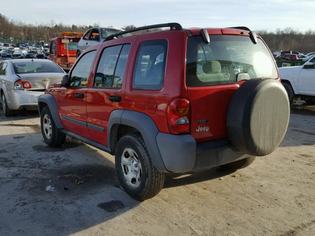 1J4GK48K85W611687 - 2005 JEEP LIBERTY SP RED photo 3