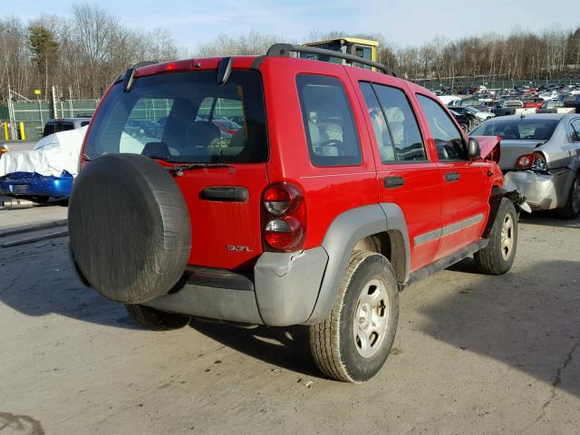 1J4GK48K85W611687 - 2005 JEEP LIBERTY SP RED photo 4