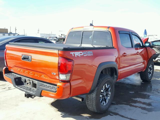 3TMCZ5AN6GM002093 - 2016 TOYOTA TACOMA DOU ORANGE photo 4