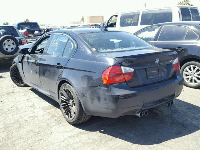 WBSVA93558E041682 - 2008 BMW M3 BLACK photo 3