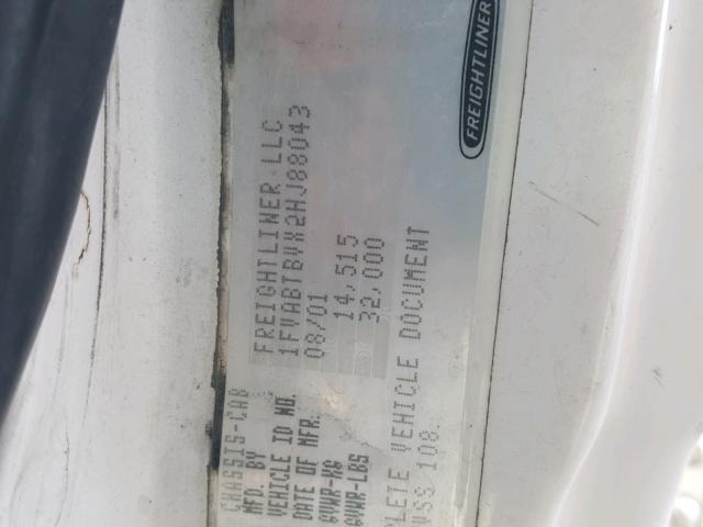 1FVABTBVX2HJ88043 - 2002 FREIGHTLINER MEDIUM CON WHITE photo 10