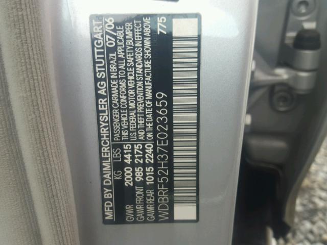 WDBRF52H37E023659 - 2007 MERCEDES-BENZ C 230 SILVER photo 10