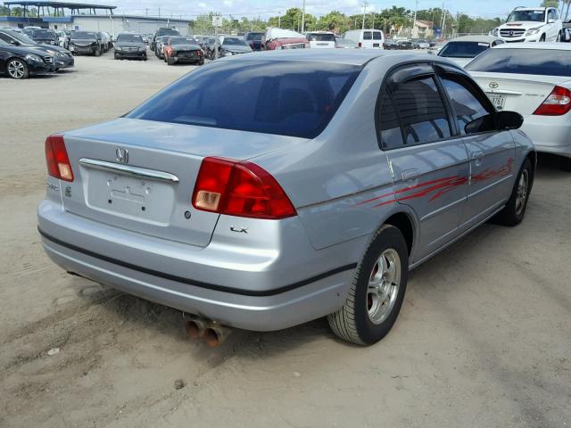 2HGES16592H586030 - 2002 HONDA CIVIC LX SILVER photo 4