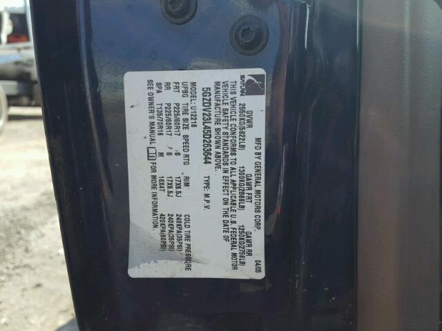 5GZDV23L45D263644 - 2005 SATURN RELAY 3 BLUE photo 10