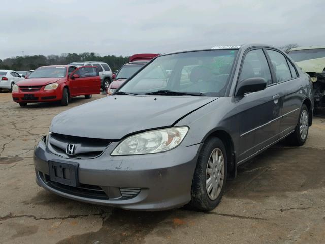 2HGES16565H508017 - 2005 HONDA CIVIC LX SILVER photo 2