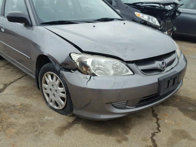 2HGES16565H508017 - 2005 HONDA CIVIC LX SILVER photo 9