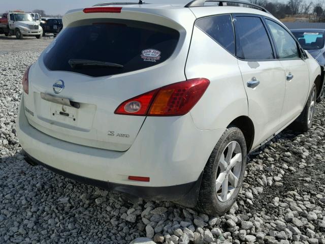 JN8AZ18W59W120688 - 2009 NISSAN MURANO S WHITE photo 4