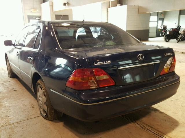 JTHBN30FX10008641 - 2001 LEXUS LS 430 BLUE photo 3