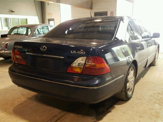 JTHBN30FX10008641 - 2001 LEXUS LS 430 BLUE photo 4