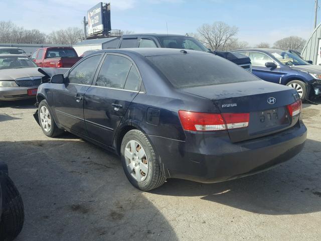 5NPET46CX8H352376 - 2008 HYUNDAI SONATA GLS BLACK photo 3