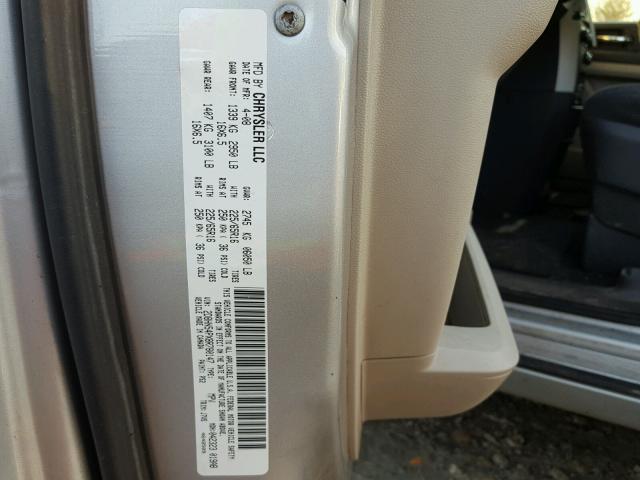 2D8HN54PX8R780147 - 2008 DODGE GRAND CARA SILVER photo 10