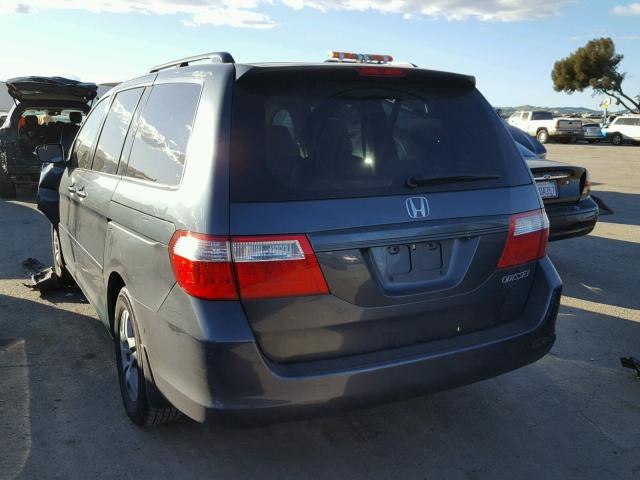 5FNRL38615B406287 - 2005 HONDA ODYSSEY EX GRAY photo 3