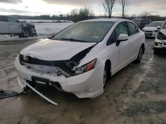 2HGFB2F68CH557364 - 2012 HONDA CIVIC HF WHITE photo 2