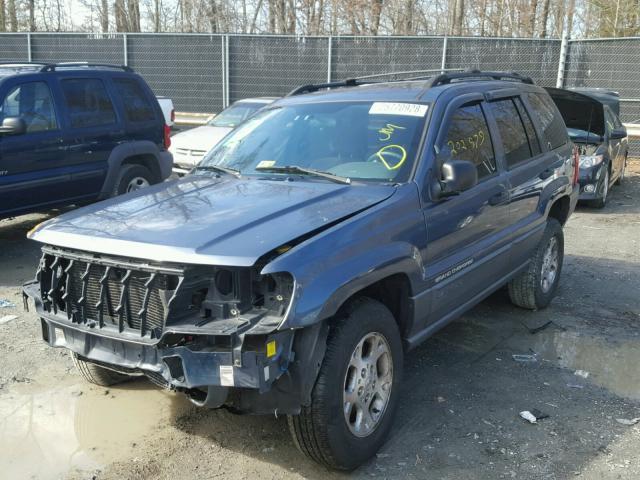 1J4GW48S61C584781 - 2001 JEEP GRAND CHER BLUE photo 2