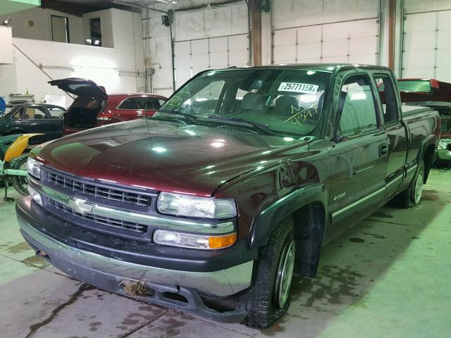 2GCEK19T6Y1314397 - 2000 CHEVROLET SILVERADO BURGUNDY photo 2