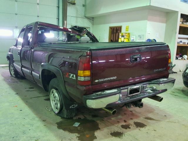 2GCEK19T6Y1314397 - 2000 CHEVROLET SILVERADO BURGUNDY photo 3