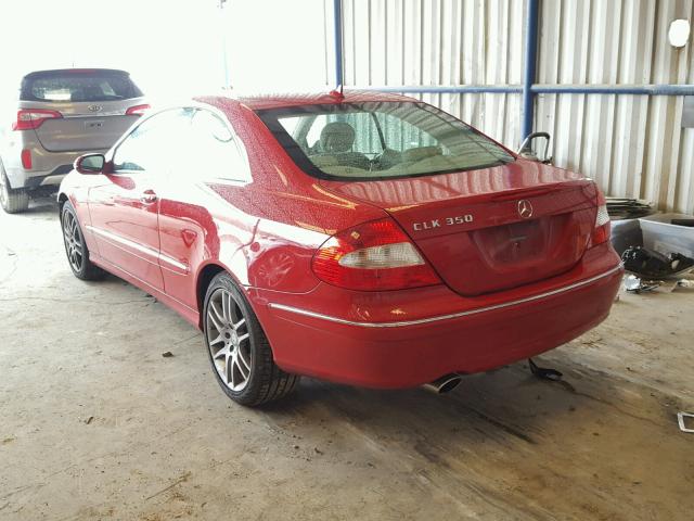 WDBTJ56HX9F260015 - 2009 MERCEDES-BENZ CLK 350 RED photo 3