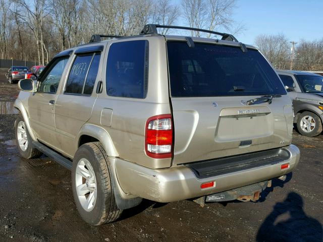 JN8DR09Y22W704091 - 2002 NISSAN PATHFINDER GOLD photo 3