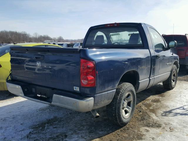 1D7HA16K47J537026 - 2007 DODGE RAM 1500 S BLUE photo 4