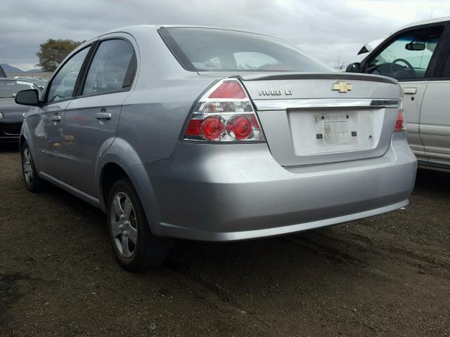 KL1TD56E39B643534 - 2009 CHEVROLET AVEO LS SILVER photo 3