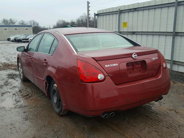 1N4BA41E34C877759 - 2004 NISSAN MAXIMA SE BURGUNDY photo 3