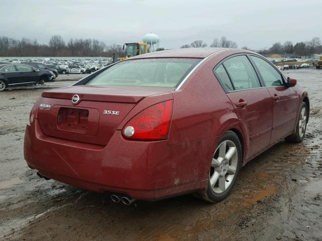 1N4BA41E34C877759 - 2004 NISSAN MAXIMA SE BURGUNDY photo 4