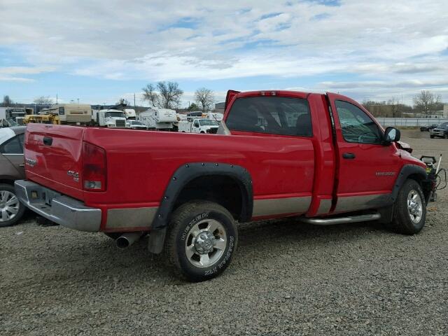 3D7KU26643G748891 - 2003 DODGE RAM 2500 S RED photo 4