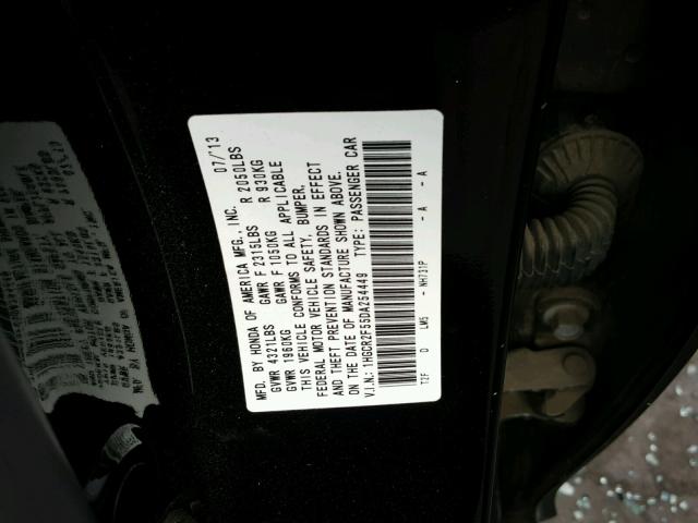 1HGCR2F55DA254449 - 2013 HONDA ACCORD SPO BLACK photo 10