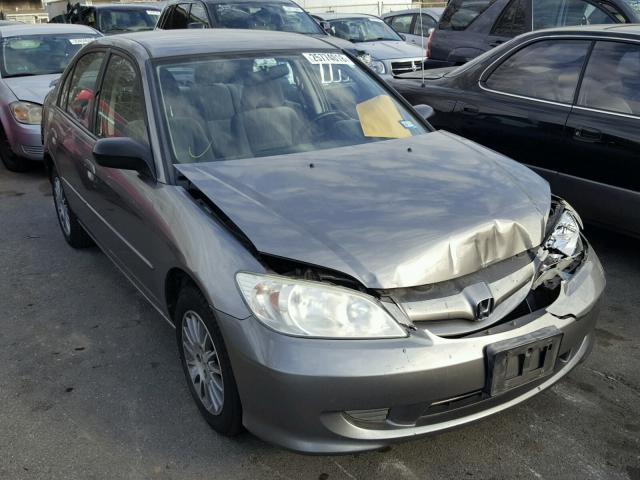 2HGES15535H616953 - 2005 HONDA CIVIC LX GRAY photo 1