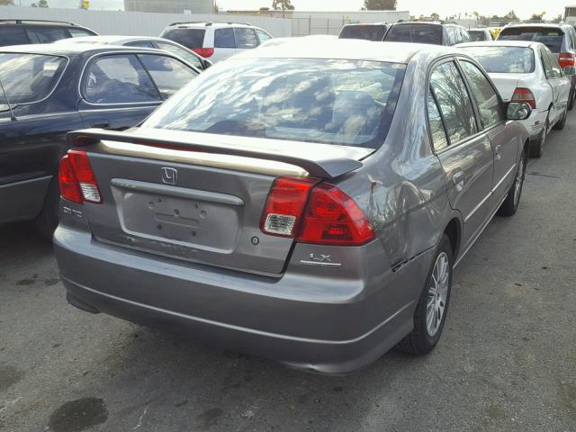 2HGES15535H616953 - 2005 HONDA CIVIC LX GRAY photo 4