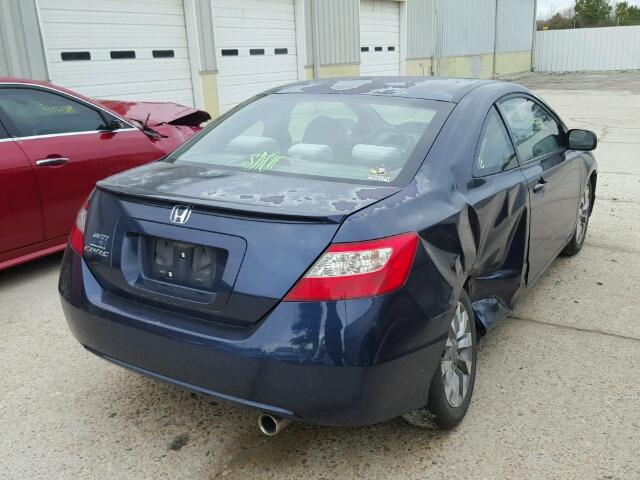 2HGFG12819H502072 - 2009 HONDA CIVIC EX BLUE photo 4