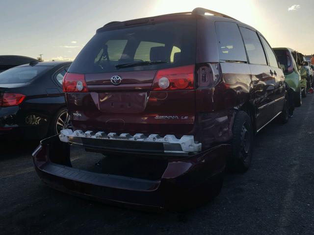 5TDZA23C46S510184 - 2006 TOYOTA SIENNA RED photo 4