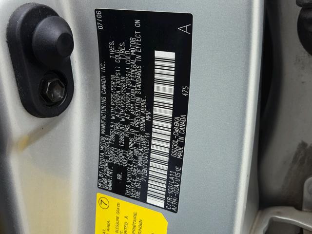 2T2GK31U47C013714 - 2007 LEXUS RX 350 SILVER photo 10