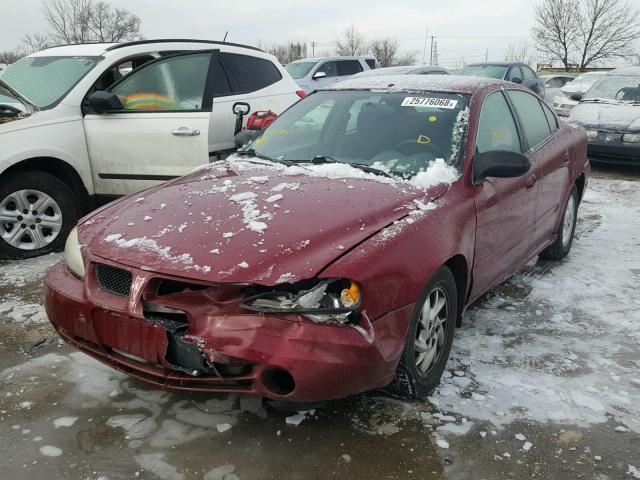 1G2NE52F54M693706 - 2004 PONTIAC GRAND AM S BURGUNDY photo 2