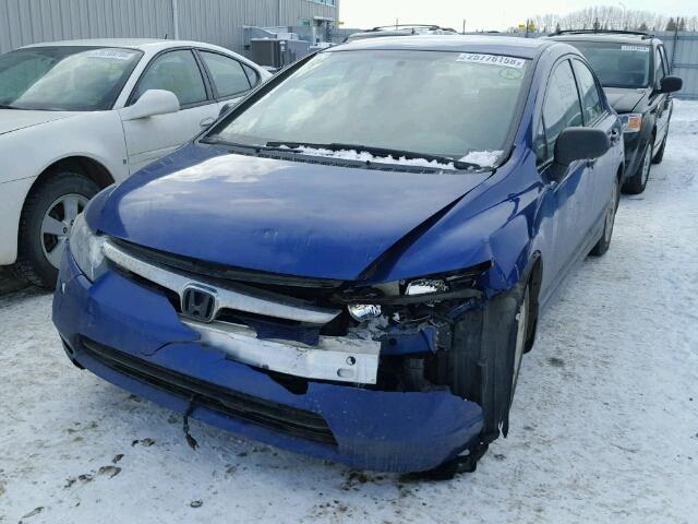 2HGFA16357H010612 - 2007 HONDA CIVIC DX BLUE photo 2