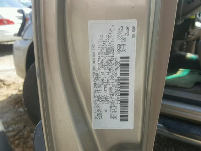 5TBRT34163S402800 - 2003 TOYOTA TUNDRA ACC GOLD photo 10