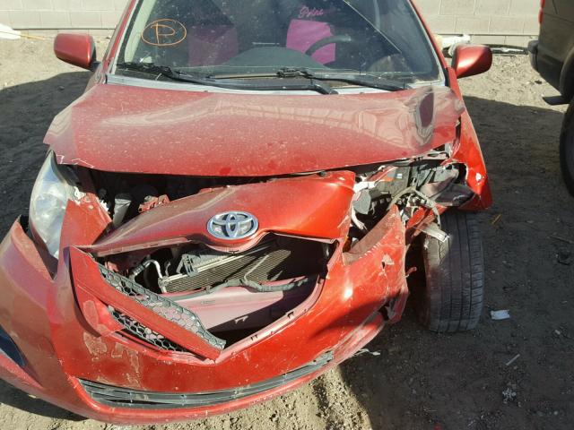 JTDBT903484013269 - 2008 TOYOTA YARIS RED photo 7