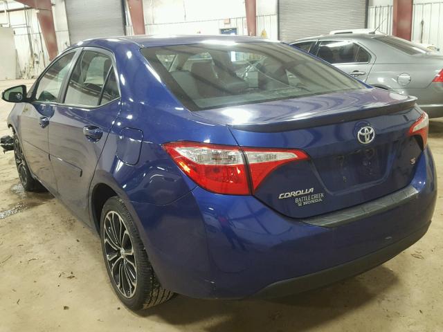 2T1BURHE9EC216041 - 2014 TOYOTA COROLLA L BLUE photo 3