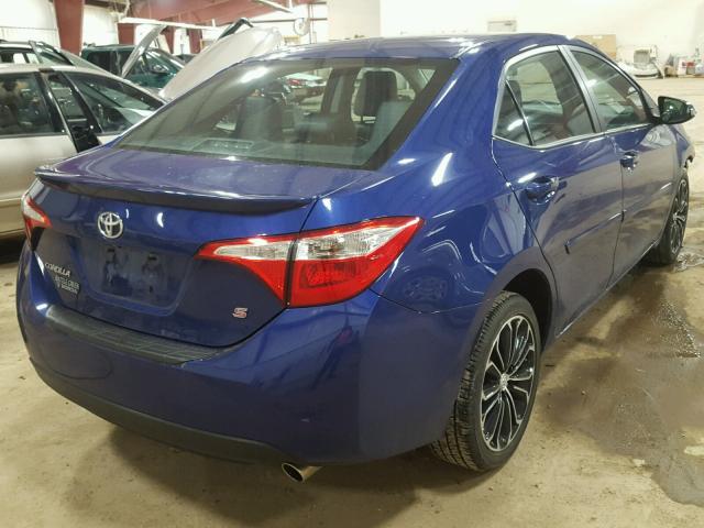 2T1BURHE9EC216041 - 2014 TOYOTA COROLLA L BLUE photo 4