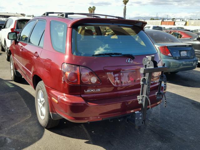 JT6GF10U1Y0054870 - 2000 LEXUS RX 300 RED photo 3