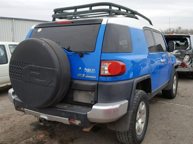 JTEBU11F070012693 - 2007 TOYOTA FJ CRUISER BLUE photo 4